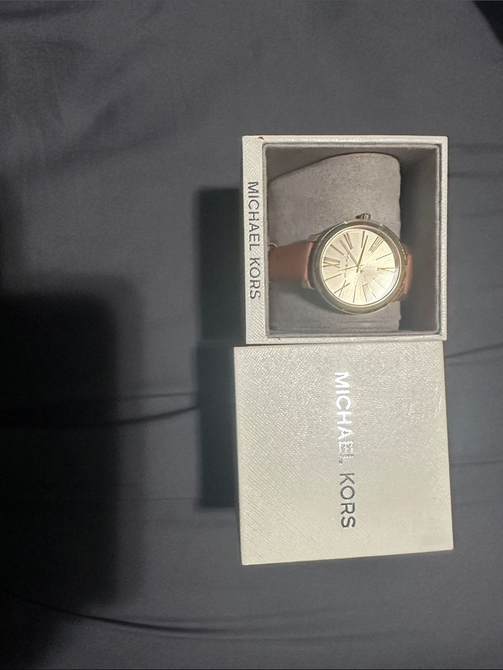 Michael Kors Gold Dial Tan Leather Strap Watch